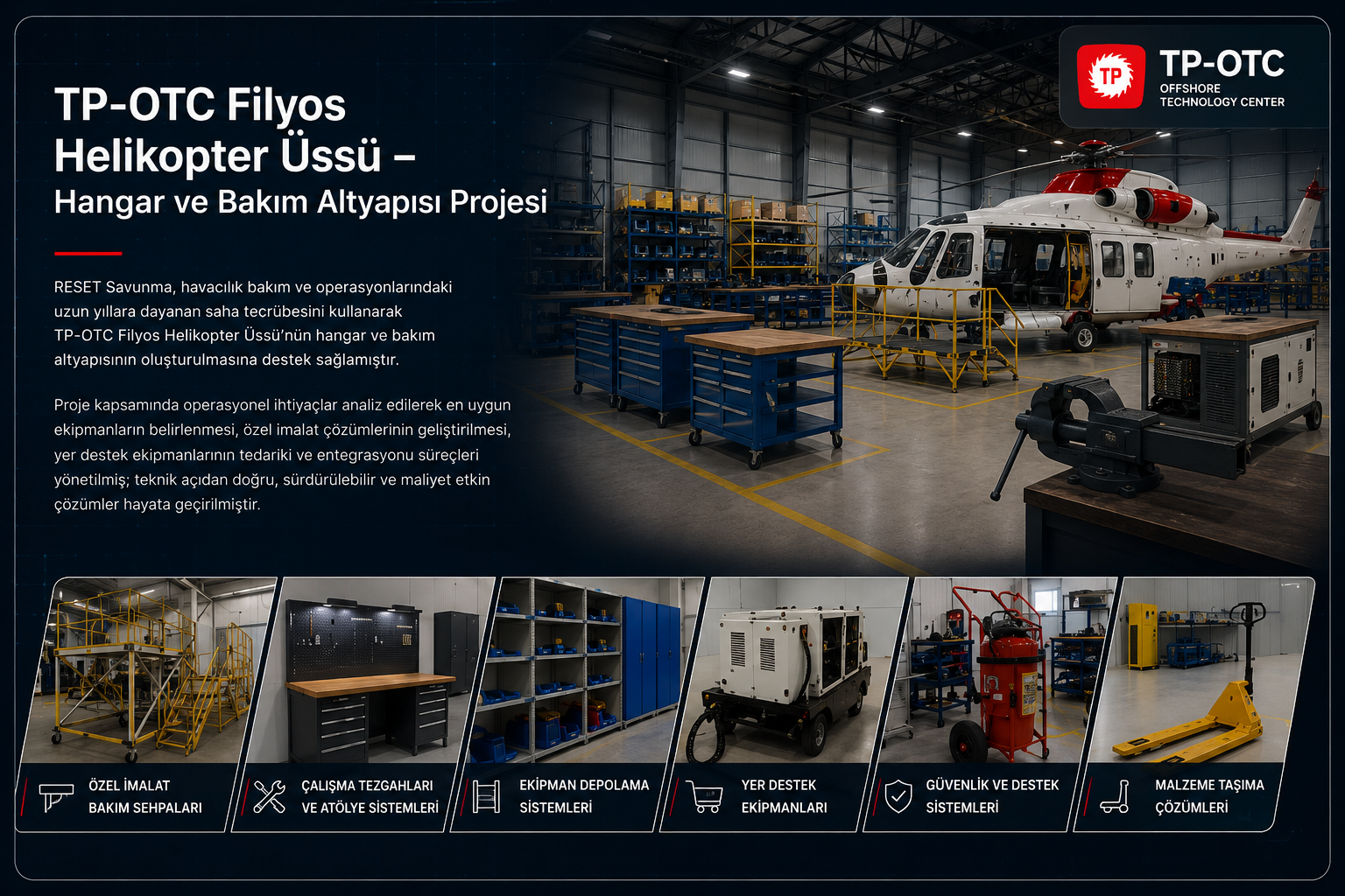 TP-OTC Filyos Helikopter Üssü hangar ve bakım altyapısı projesi referans görseli